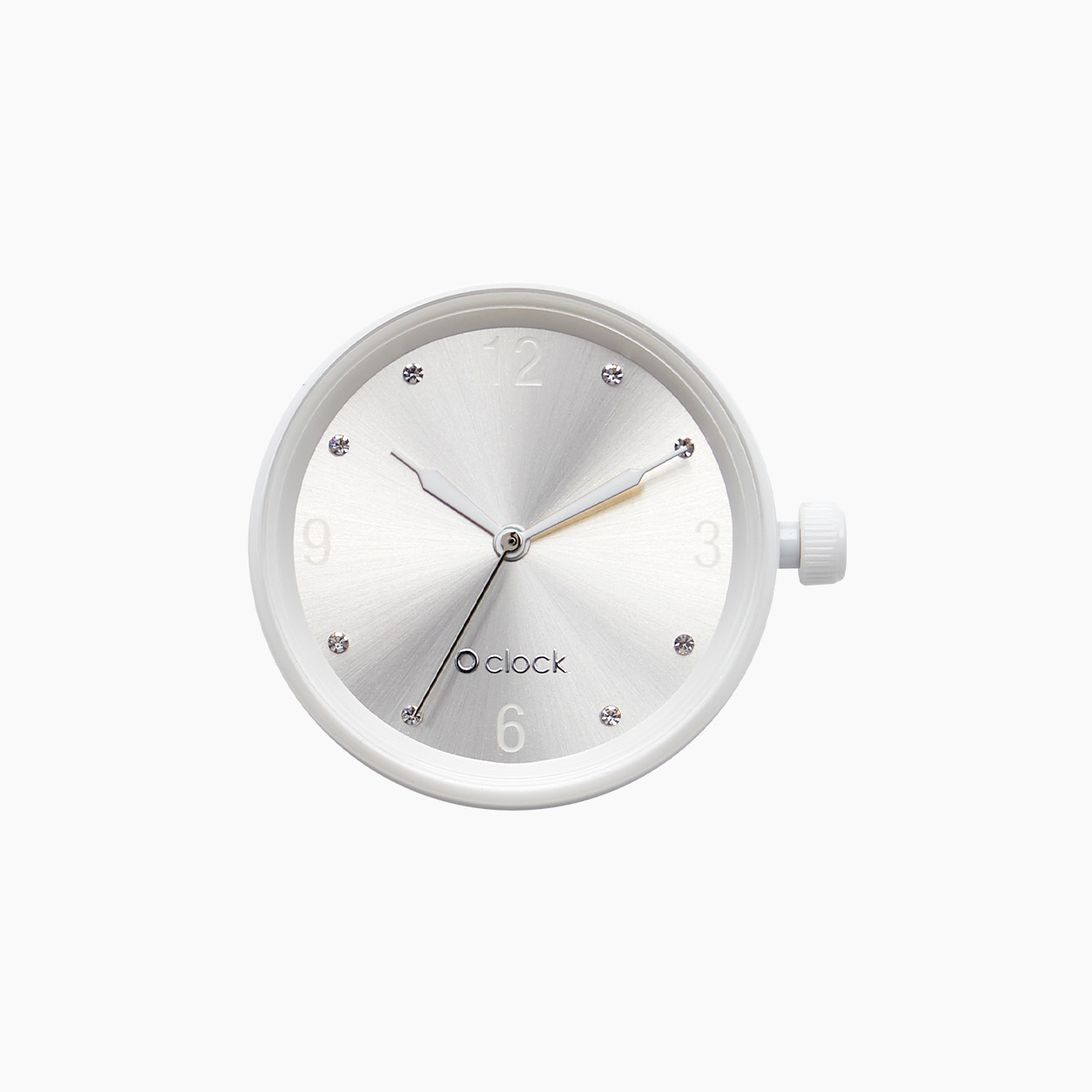 Meccanismo crystal numbers argento O clock