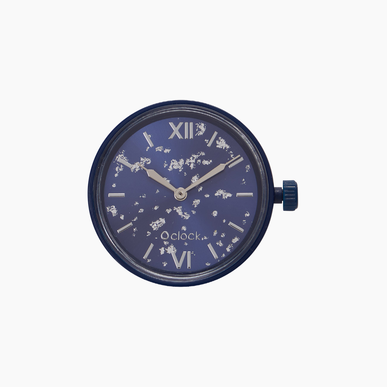 Meccanismo silver leaf blu navy O clock
