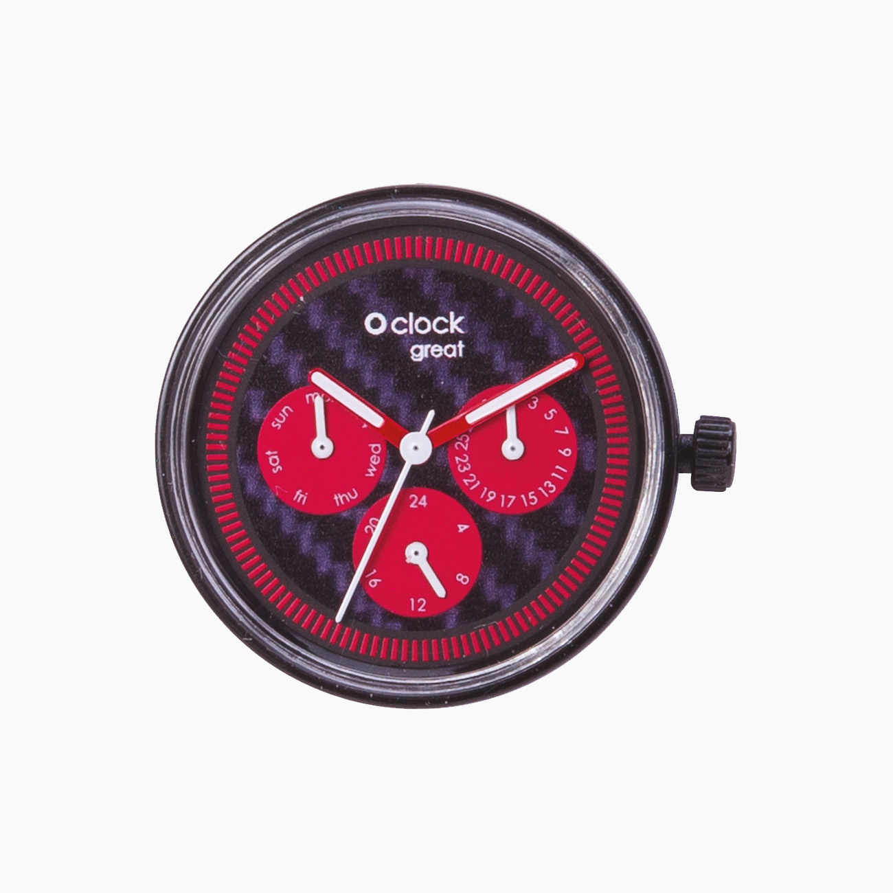 Meccanismo day time carbon rosso O clock great
